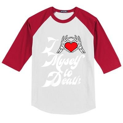 I Love Myself To Death I Heart Myself To Death Kids Colorblock Raglan Jersey