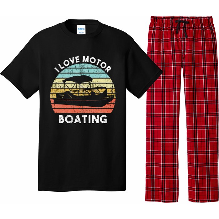 I Love Motor Boating Funny Boat Life Funny Boater Life Pajama Set