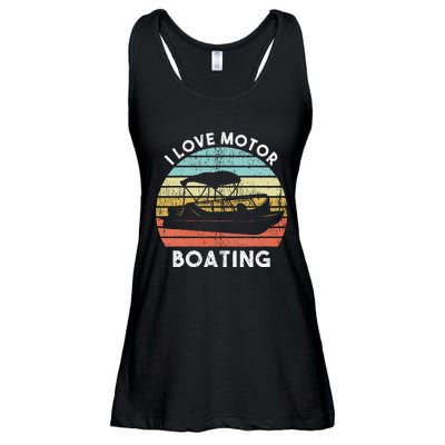 I Love Motor Boating Funny Boat Life Funny Boater Life Ladies Essential Flowy Tank