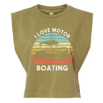 I Love Motor Boating Funny Boat Life Funny Boater Life Garment-Dyed Women's Muscle Tee