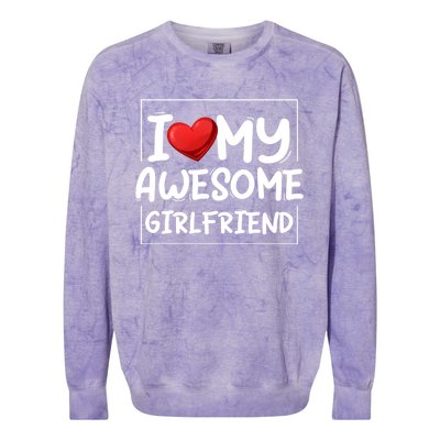 I Love My Awesome Friend Valentines Day Matching Couple Gift Colorblast Crewneck Sweatshirt