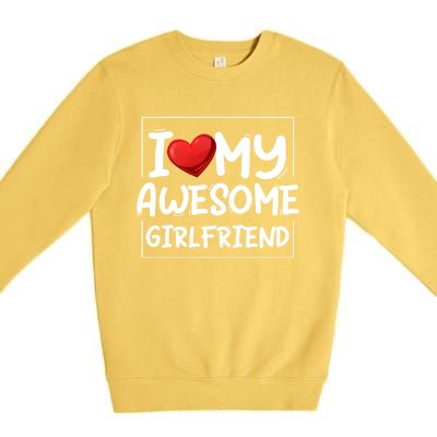 I Love My Awesome Friend Valentines Day Matching Couple Gift Premium Crewneck Sweatshirt