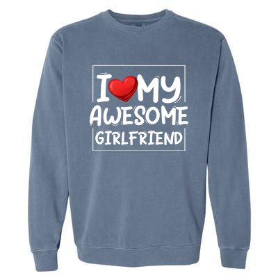 I Love My Awesome Friend Valentines Day Matching Couple Gift Garment-Dyed Sweatshirt