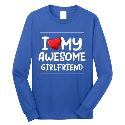 I Love My Awesome Friend Valentines Day Matching Couple Gift Long Sleeve Shirt