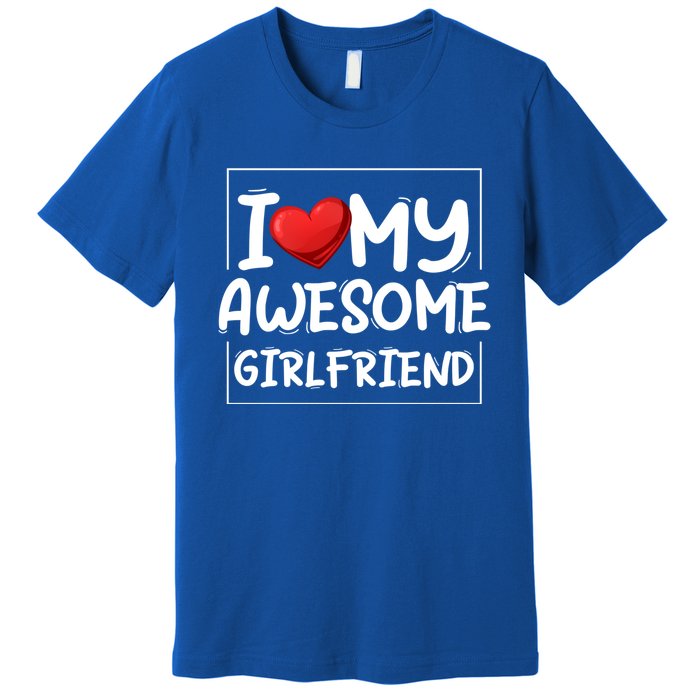 I Love My Awesome Friend Valentines Day Matching Couple Gift Premium T-Shirt