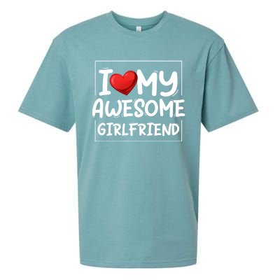 I Love My Awesome Friend Valentines Day Matching Couple Gift Sueded Cloud Jersey T-Shirt