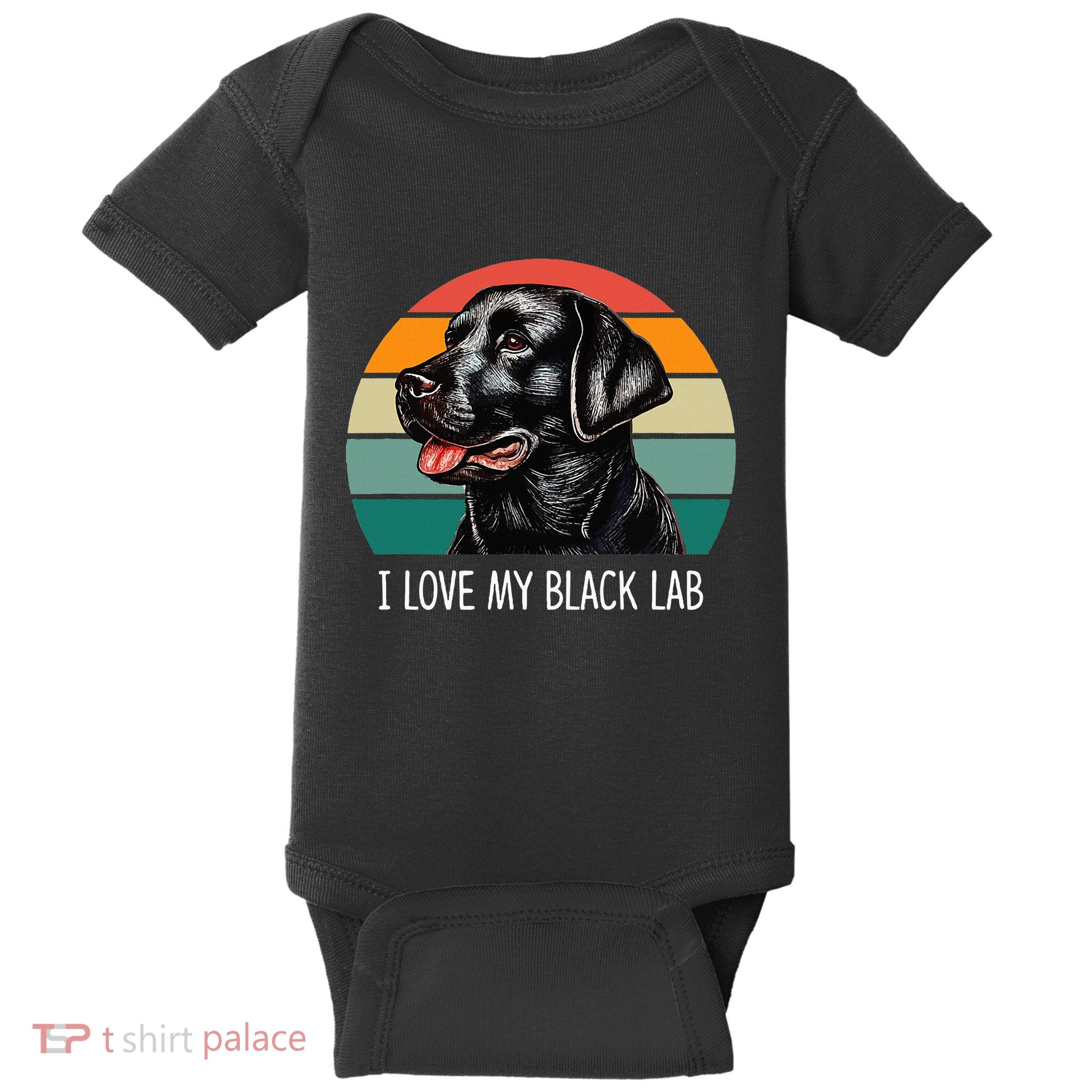 I Love My Black Lab Baby Bodysuit