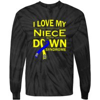 I Love My Niece With Down Syndrome Awareness Gift Family Matching Tie-Dye Long Sleeve Shirt