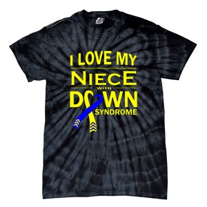 I Love My Niece With Down Syndrome Awareness Gift Family Matching Tie-Dye T-Shirt