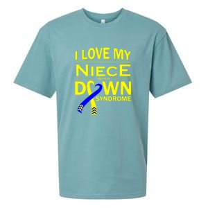 I Love My Niece With Down Syndrome Awareness Gift Family Matching Sueded Cloud Jersey T-Shirt