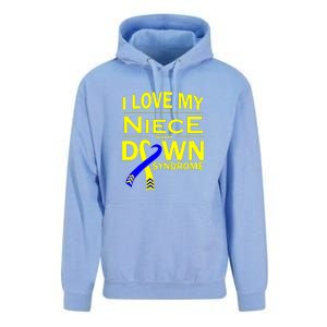 I Love My Niece With Down Syndrome Awareness Gift Family Matching Unisex Surf Hoodie