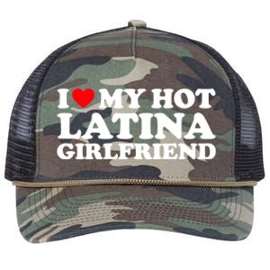 I Love My Hot Latina Girlfriend I Heart My Hot Latina GF Retro Rope Trucker Hat Cap