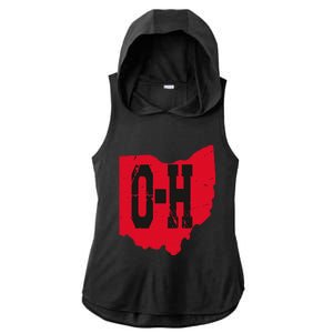 I Love My Ohio Home Script Ohio Buckeye State Ladies PosiCharge Tri-Blend Wicking Draft Hoodie Tank