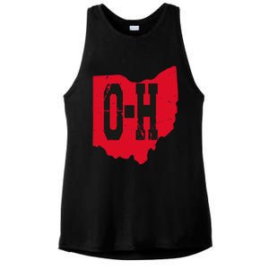 I Love My Ohio Home Script Ohio Buckeye State Ladies PosiCharge Tri-Blend Wicking Tank