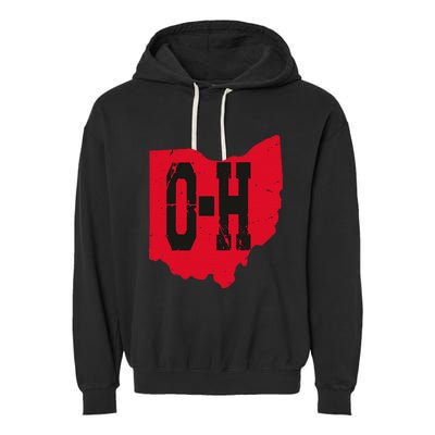 I Love My Ohio Home Script Ohio Buckeye State Garment-Dyed Fleece Hoodie