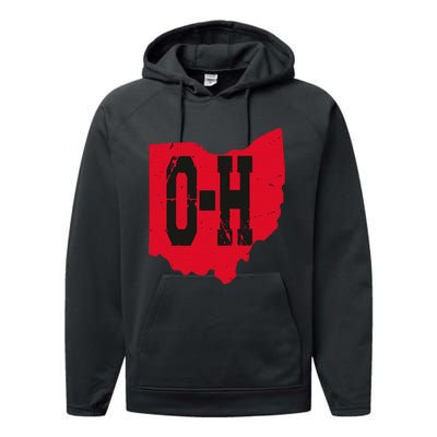 I Love My Ohio Home Script Ohio Buckeye State Performance Fleece Hoodie