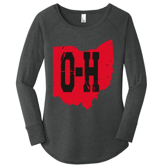 I Love My Ohio Home Script Ohio Buckeye State Women's Perfect Tri Tunic Long Sleeve Shirt