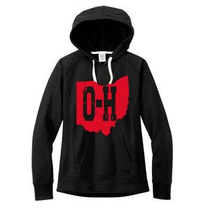 I Love My Ohio Home Script Ohio Buckeye State Women's Fleece Hoodie