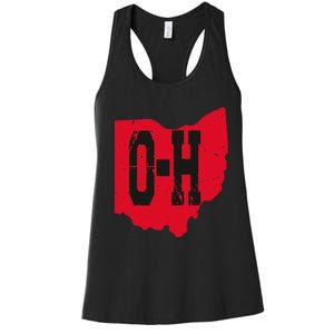 I Love My Ohio Home Script Ohio Buckeye State Women's Racerback Tank