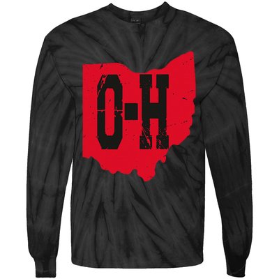 I Love My Ohio Home Script Ohio Buckeye State Tie-Dye Long Sleeve Shirt