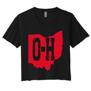 I Love My Ohio Home Script Ohio Buckeye State Women's Crop Top Tee