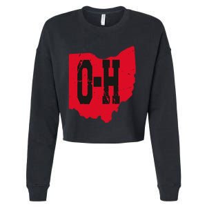 I Love My Ohio Home Script Ohio Buckeye State Cropped Pullover Crew