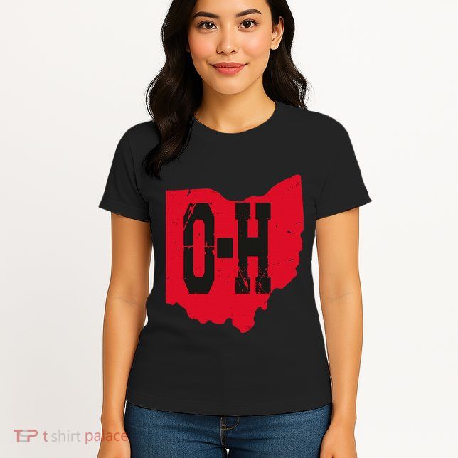 I Love My Ohio Home Script Ohio Buckeye State Womens T-Shirt