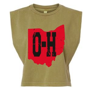 I Love My Ohio Home Script Ohio Buckeye State Garment-Dyed Women's Muscle Tee