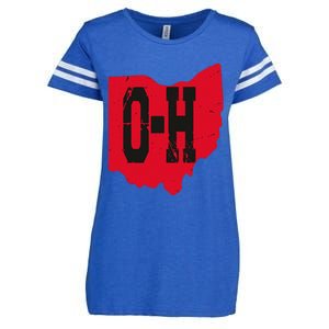 I Love My Ohio Home Script Ohio Buckeye State Enza Ladies Jersey Football T-Shirt