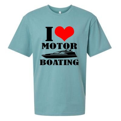 I Love Motor Boating Funny Boating Cool Sueded Cloud Jersey T-Shirt