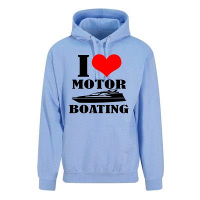 I Love Motor Boating Funny Boating Cool Unisex Surf Hoodie