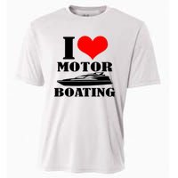 I Love Motor Boating Funny Boating Cool Cooling Performance Crew T-Shirt