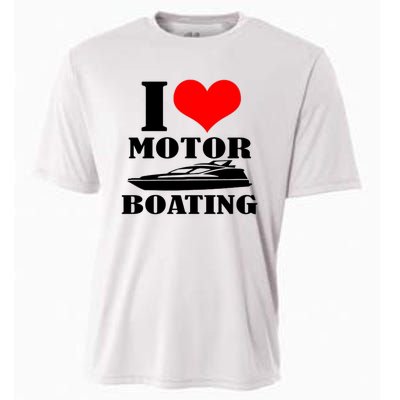 I Love Motor Boating Funny Boating Cool Cooling Performance Crew T-Shirt