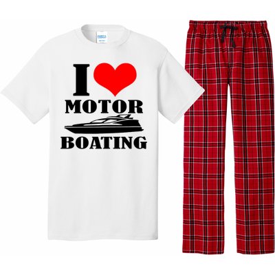 I Love Motor Boating Funny Boating Cool Pajama Set