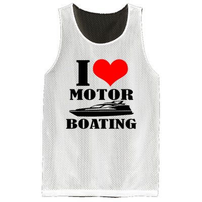 I Love Motor Boating Funny Boating Cool Mesh Reversible Basketball Jersey Tank