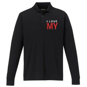 I Love My Family And Friends Gift Parents Tee Gift Performance Long Sleeve Polo