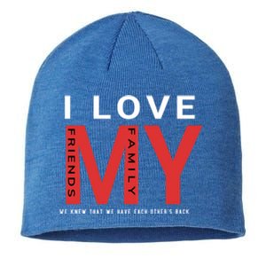 I Love My Family And Friends Gift Parents Tee Gift Sustainable Beanie