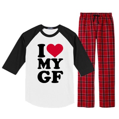 I Love My GF Girlfriend Raglan Sleeve Pajama Set