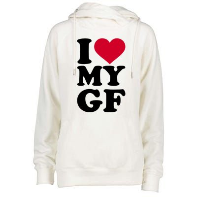 I Love My GF Girlfriend Womens Funnel Neck Pullover Hood