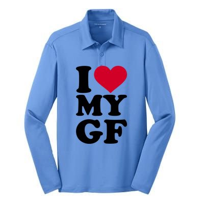 I Love My GF Girlfriend Silk Touch Performance Long Sleeve Polo