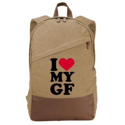 I Love My GF Girlfriend Cotton Canvas Backpack