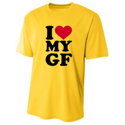 I Love My GF Girlfriend Youth Performance Sprint T-Shirt