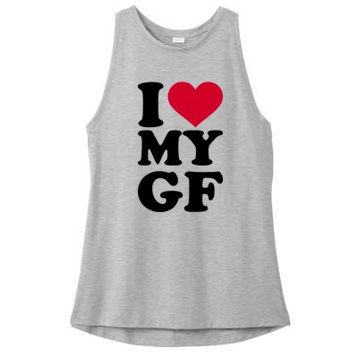 I Love My GF Girlfriend Ladies PosiCharge Tri-Blend Wicking Tank