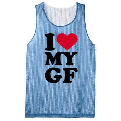 I Love My GF Girlfriend Mesh Reversible Basketball Jersey Tank