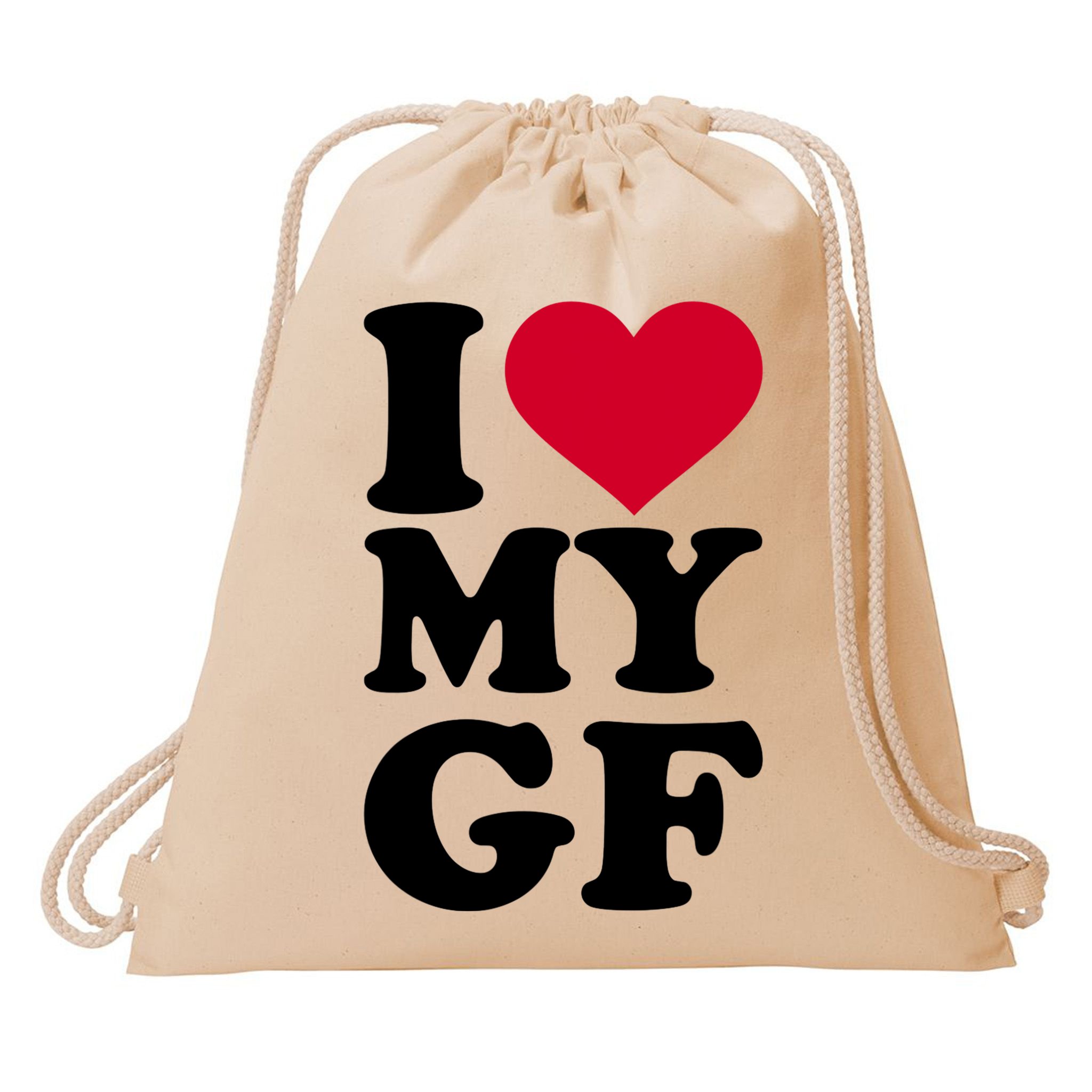 I Love My GF Girlfriend Drawstring Bag