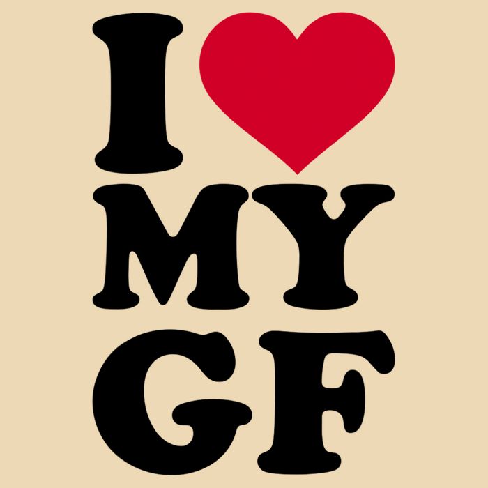I Love My GF Girlfriend Drawstring Bag