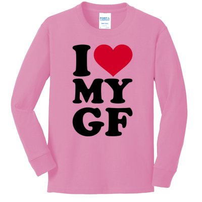 I Love My GF Girlfriend Kids Long Sleeve Shirt