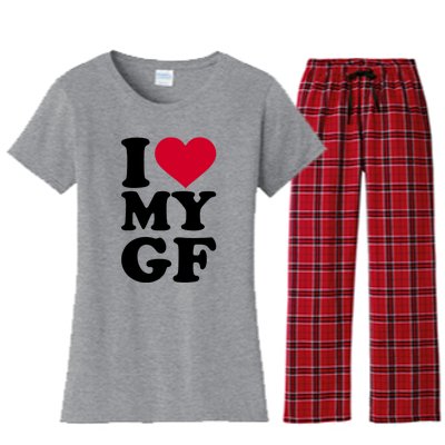 I Love My GF Girlfriend Women's Flannel Pajama Set