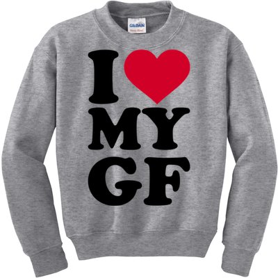 I Love My GF Girlfriend Kids Sweatshirt