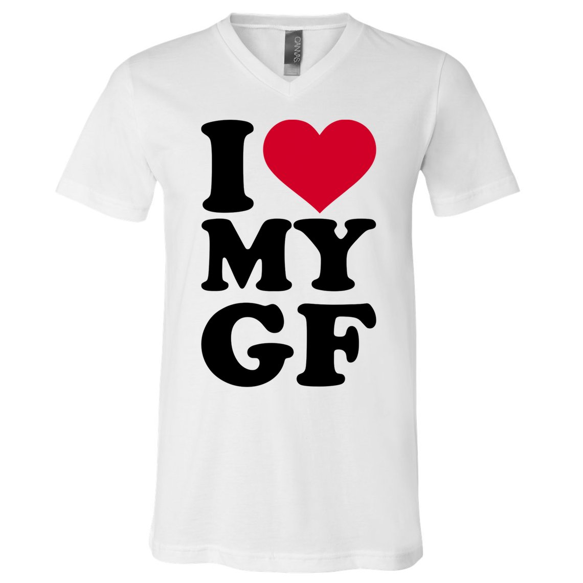 I Love My GF Girlfriend V-Neck T-Shirt